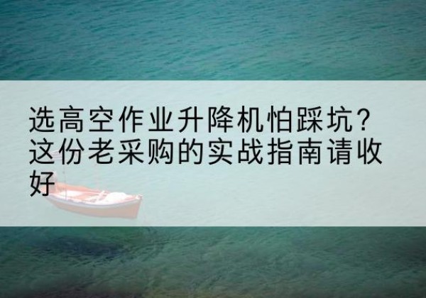 湖滨高空作业升降机厂家推荐-选高空作业升降机怕踩坑？这份老采购的实战指南请收好
