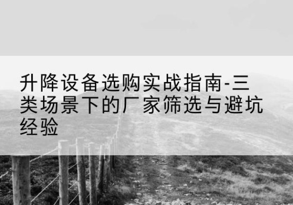 湖滨移动式升降机厂家推荐-升降设备选购实战指南-三类场景下的厂家筛选与避坑经验